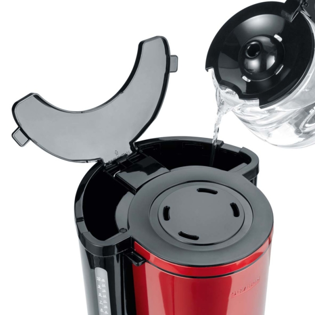 Kaffeemaschine Severin KA4817 Glaskanne schwarz/rot metallic