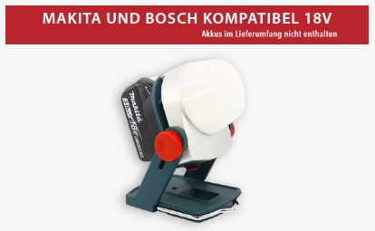 LED Arbeitsscheinwerfer 81-5300 20W  mit makita und Bosch 18V kompatibel