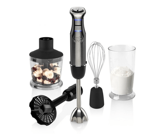 Stabmixer TASSO  600W Edelstahl/schwarz mit Zubehör Omega/eta