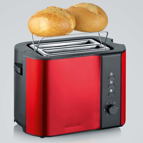 Toaster Severin AT2217 schwarz/rot metallic