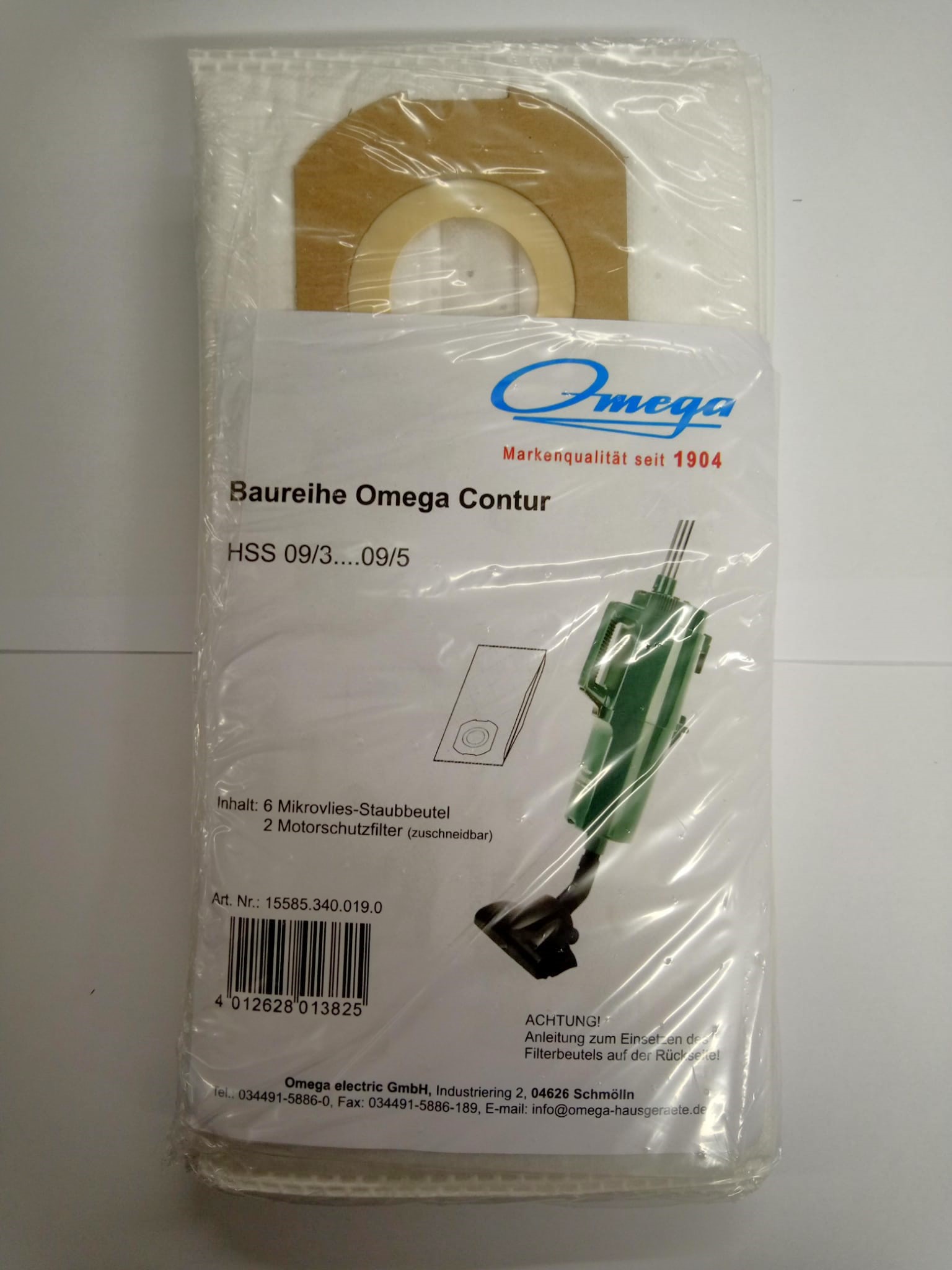 Staubsaugerbeutel Omega40m Papierfilter Contur