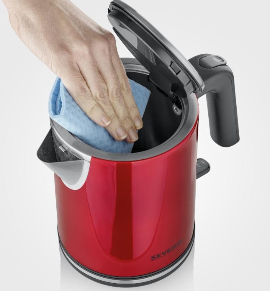 Wasserkocher WK3427 1 L Severin 2200W, schwarz/rot metallic