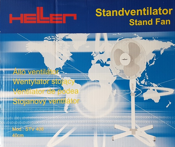 Standventilator STV406 Ø40cm 50W weiß/grau Heller