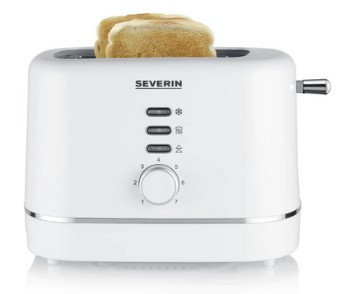 Toaster AT4324 Severin weiß mit Silberstreifen 850W 2 Scheiben