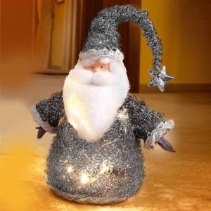 Weihnachtsmann LED-Deko-Figur warm-weiß batteriebetrieb
