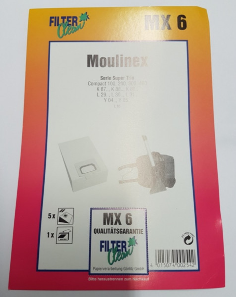 Staubsaugerbeutel MX6 Papierfilter Moulinex